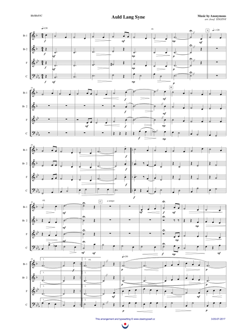 Auld Lang Syne (Arr. Josef STASTNY) - Anonymous (Small Ensemble)
