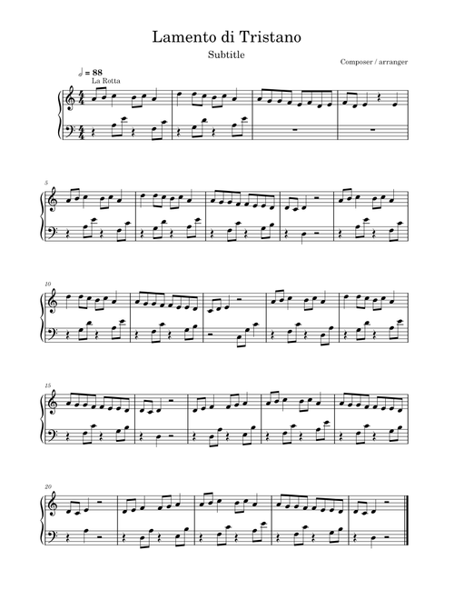 Lamento di Tristano (Lever Harp)