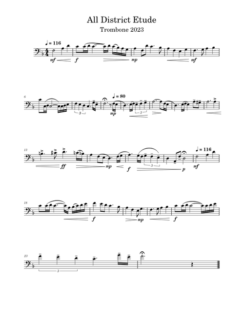 Virginia All District Etude 2023 - Trombone