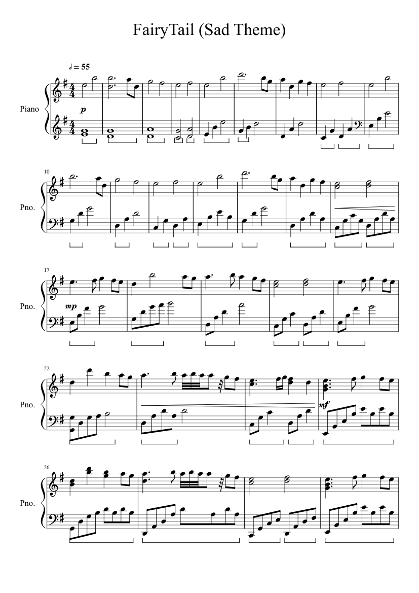 Fairy Tail (Sad Theme) Sheet music for Piano (Solo) 