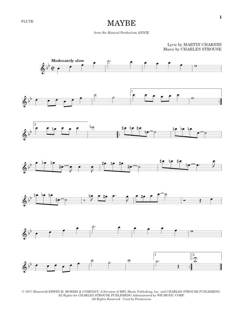 Maybe - Charles Strouse (Flute Solo)