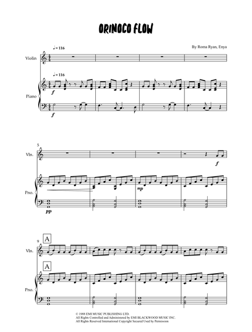 Orinoco Flow (Arr. Grant Golding) - Enya (Violin and Piano)