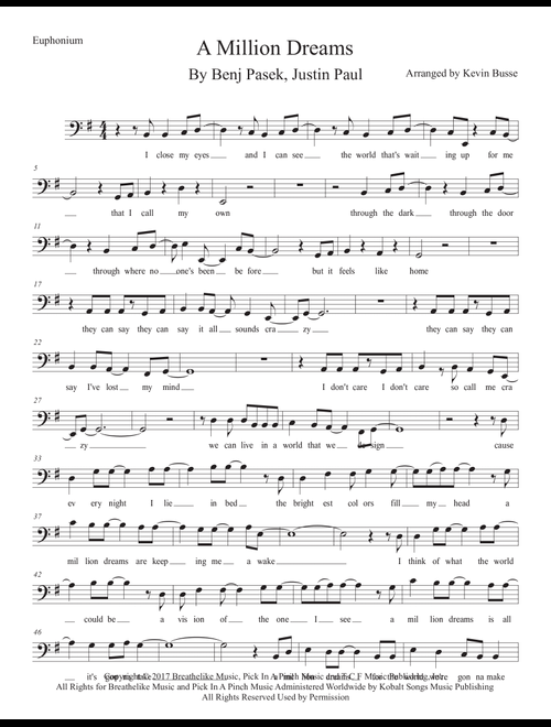 A Million Dreams (Arr. Kevin Busse) - Pink (Euphonium Solo)