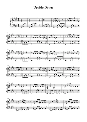 Upside Down Sheet Music for Piano, Guitar, Bass guitar, Drum Upside Down Sheet Music for Piano, Guitar, Bass guitar, Drum