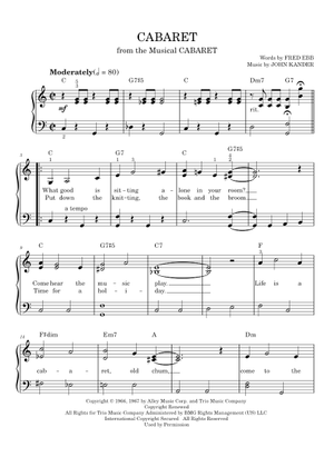 Play Official version of Cabaret Sheet Music by John Kander and Fred ...