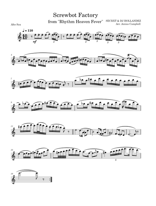 Screwbot Factory, Arr. for Alto Sax