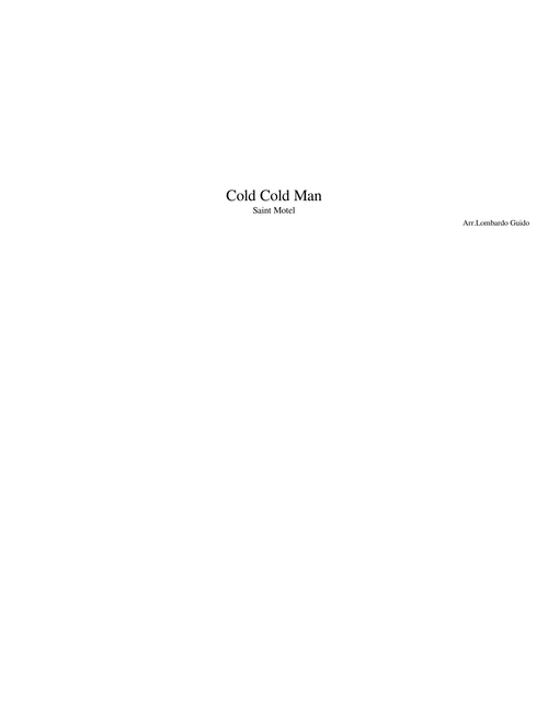 Cold Cold Man- Saint Motel