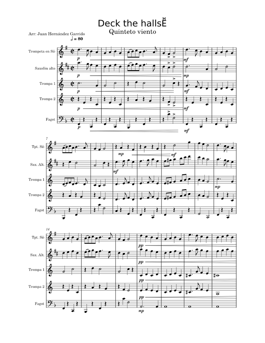 Deck the halls Misc Christmas Deck the halls 1 Sheet music for