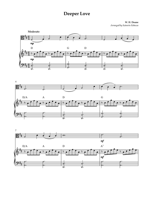 Deeper Love (Arr. Kaiserin Rebecca) - W H Doane (Viola and Piano)