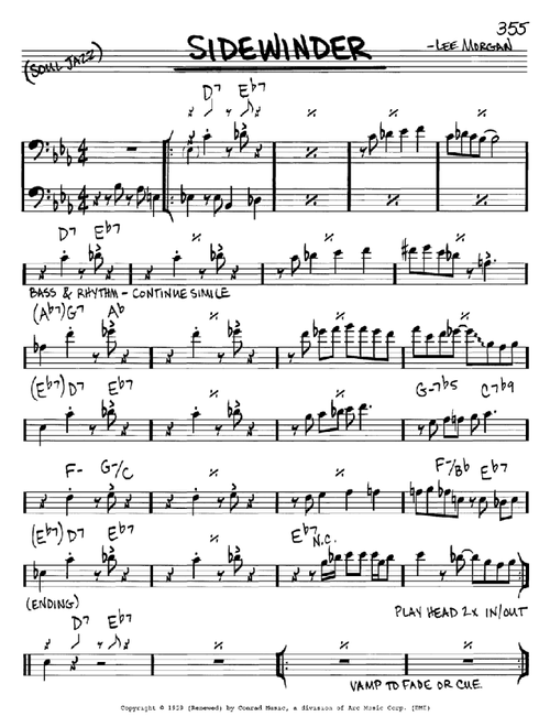 Sidewinder - Lee Morgan (Real Book - Melody-Chords)