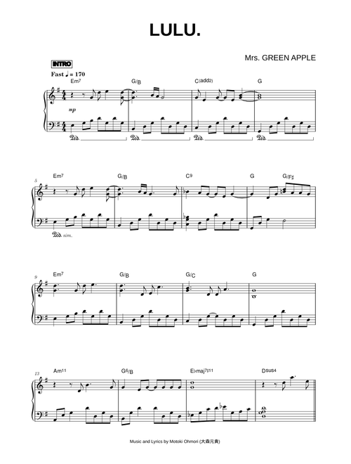 Lulu. - Mrs. GREEN APPLE (Piano)