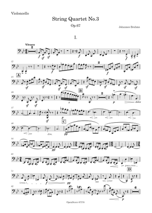 String Quartet No.3, Op.67 – Johannes Brahms Sheet Music for