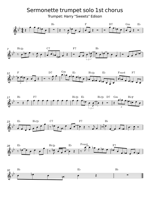Sermonette trumpet solo 1st chorus - Harry Edison