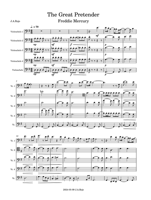 The Great Pretender (Arr. J.A.Rojo) - The Platters (String Ensemble)