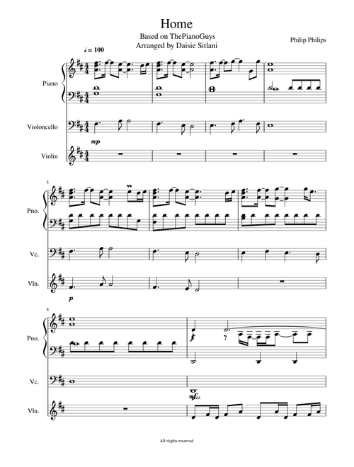 Home (based on ThePianoGuys)