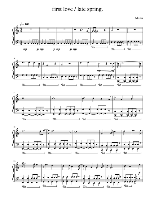 First Love / Late Spring – Mitski (Solo Piano)