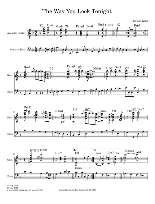 The Way You Look Tonight (guit-bass-rvsd) - Jerome Kern