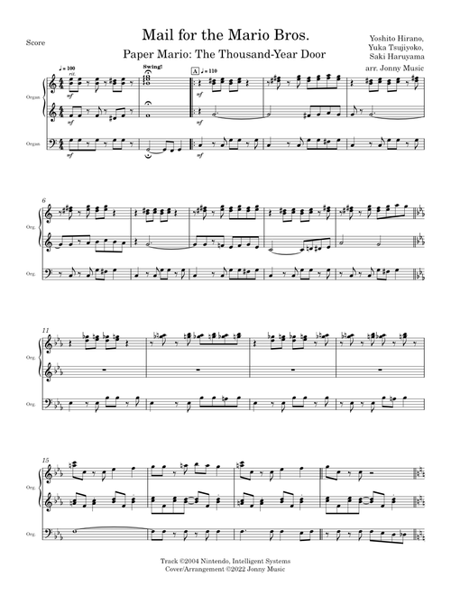 Mail for the Mario Bros. (Paper Mario The Thousand-Year Door) Organ Cover