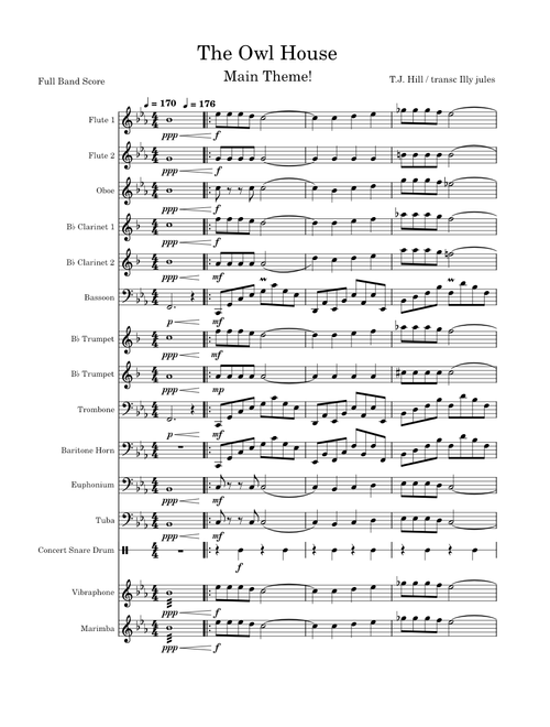 The Owl House Credits Theme – T.J. Hill The Owl House - Main Theme | Full Band Score!