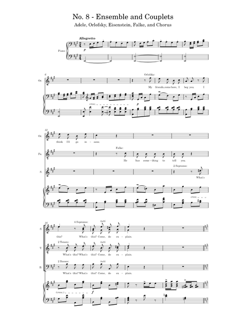 Die Fledermaus: Act II - No. 8 Ensemble and Couplet (Adele, Orlofsky, Eisenstein, Falke)