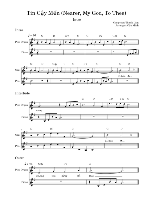 Tin Cậy Mến (Nearer, My God, To Thee) Intro