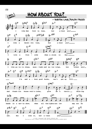 Play Official version of How about You Sheet Music by Burton Lane