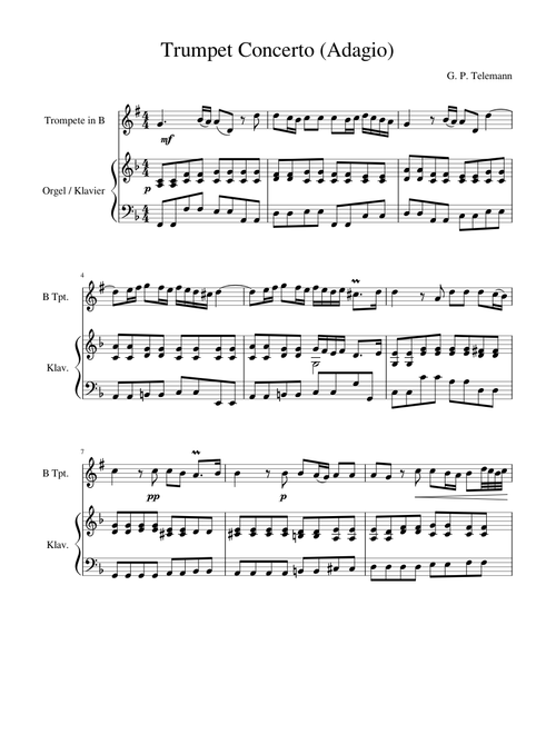Telemann Adagio Trumpet Organ
