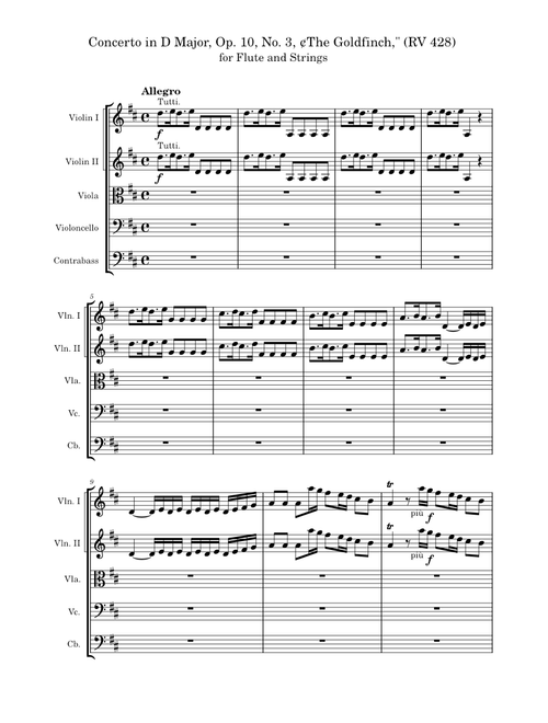 Concerto in D Major, Op. 10, No. 3, ¢The Goldfinch, RV 428