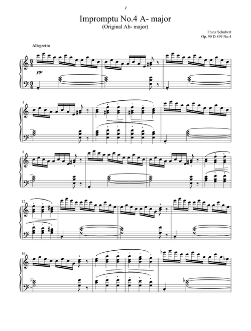 Impromptu A(b)- major Opus 90, D 899, No.4 (Arr. Volker Coutandin) - Franz Schubert (Piano Solo)