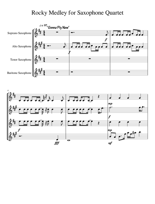Rocky Medley for Saxophone Quartet