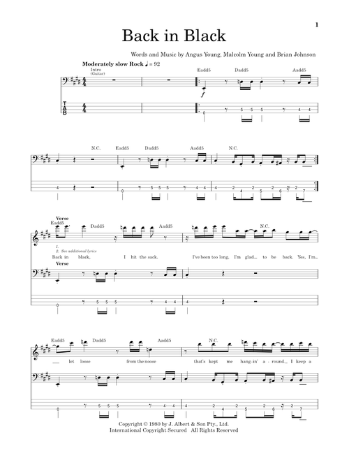 Back In Black - AC/DC (School of Rock - Bass Guitar)
