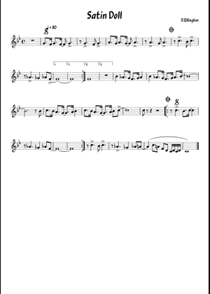 Satin Doll Sheet Music with Chords for Flute, Saxophone alto