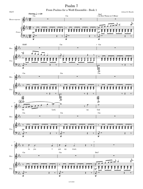 Psalm 7 for a Weill Ensemble - Julian R. Munds