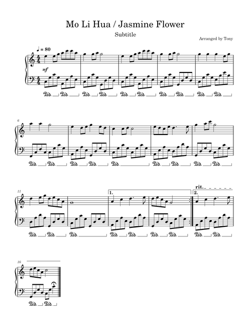 Mo Li Hua – Misc Traditional