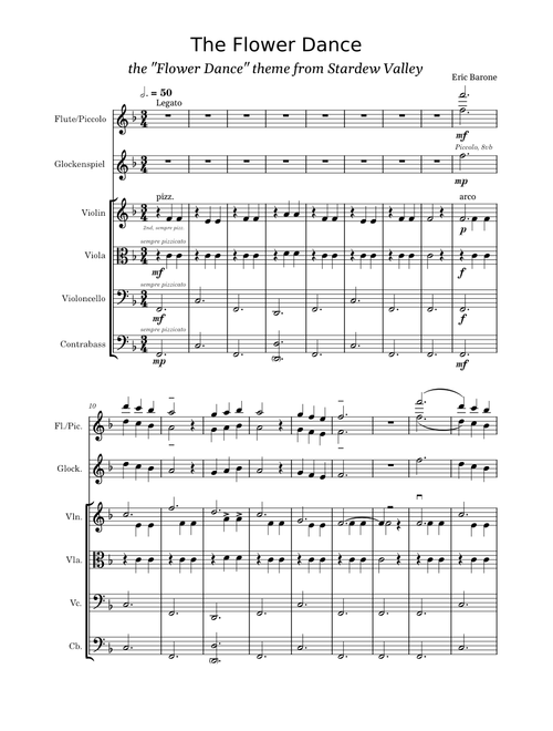 Flower Dance – Eric Barone Transcription