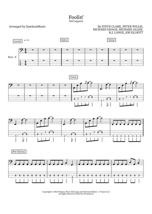 Play Official version of Foolin sheet music by Def Leppard Play Official version of Foolin sheet music by Def Leppard