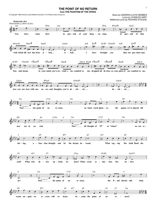 The Point Of No Return (from The Phantom Of The Opera) - Andrew Lloyd Webber, The Phantom Of The Opera (Musical) (Lead Sheet - Fake Book)