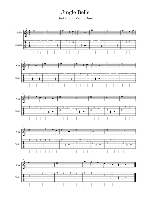 Jingle Bells - Violin and Guitar Duet