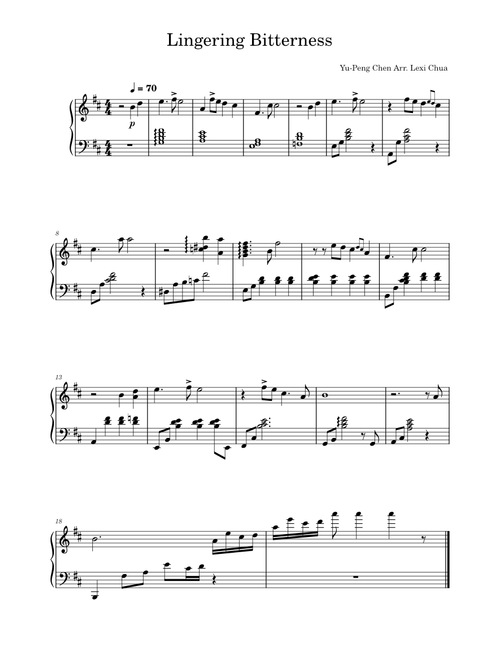 Lingering Bitterness – Yu-Peng Chen Lingering Bitterness