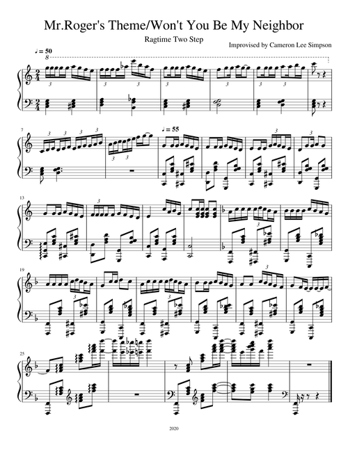 Mr.Rogers Theme Wont You Be My Neighbor arr. Cameron Lee Simpson