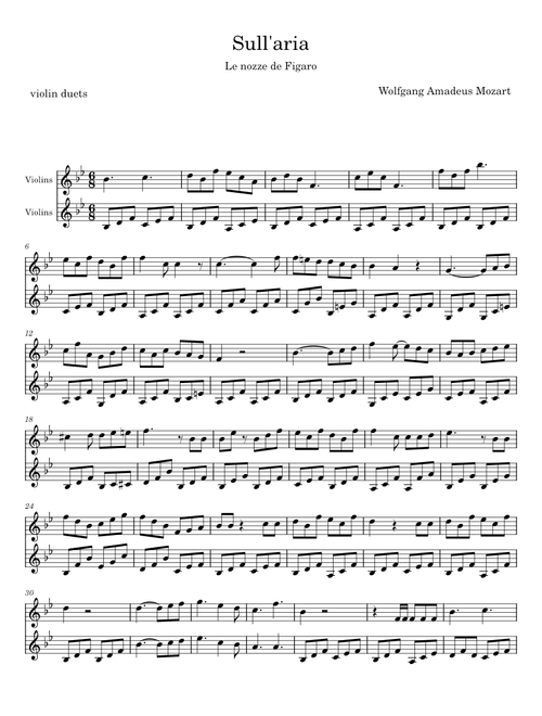 Sull'aria - Wolfgang Amadeus Mozart