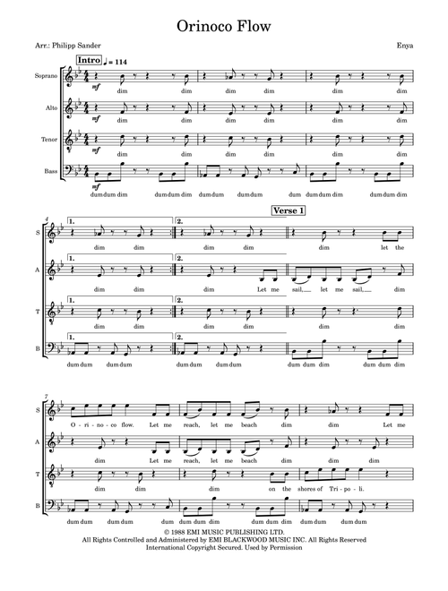 Orinoco Flow (Arr. Philipp Sander) - Enya (Choral, SATB)
