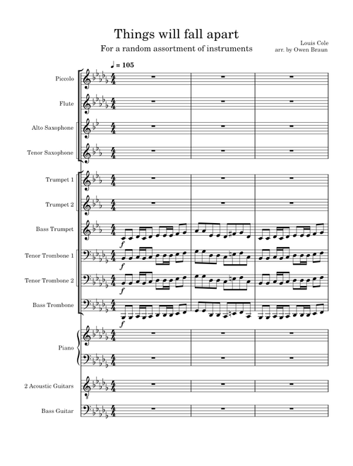 Things Will Fall Apart – Louis Cole arr. by Owen Braun