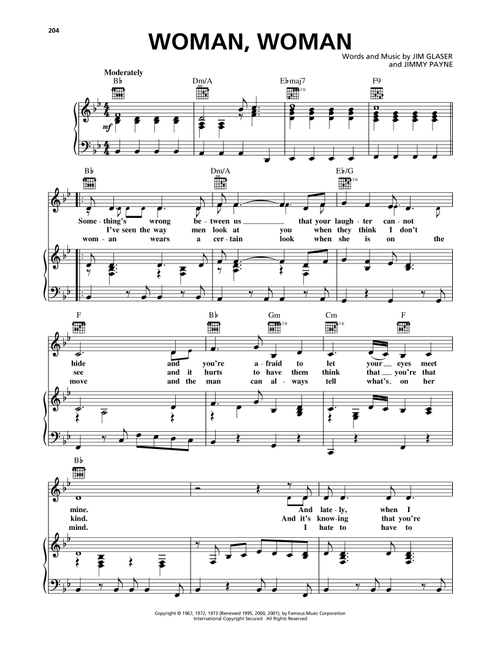 Woman, Woman - Gary Puckett & The Union Gap (Piano-Vocal-Guitar)