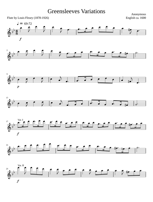 Greensleeves Variations