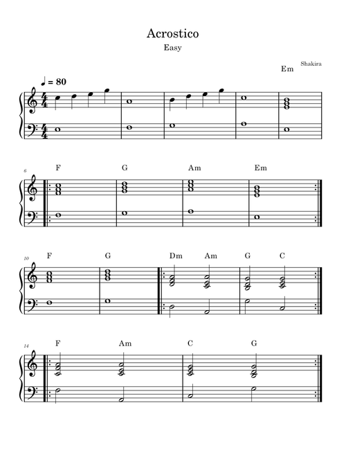 Acróstico – Shakira
