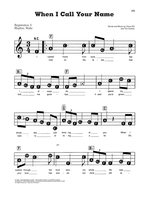 When I Call Your Name - Vince Gill (E-Z Play Today)