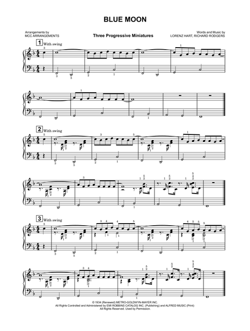 Blue Moon (Arr. MCC Arrangements) - The Marcels (Easy Piano)
