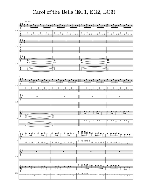 Carol of the Bells  (Electric Guitars)– Misc Traditional