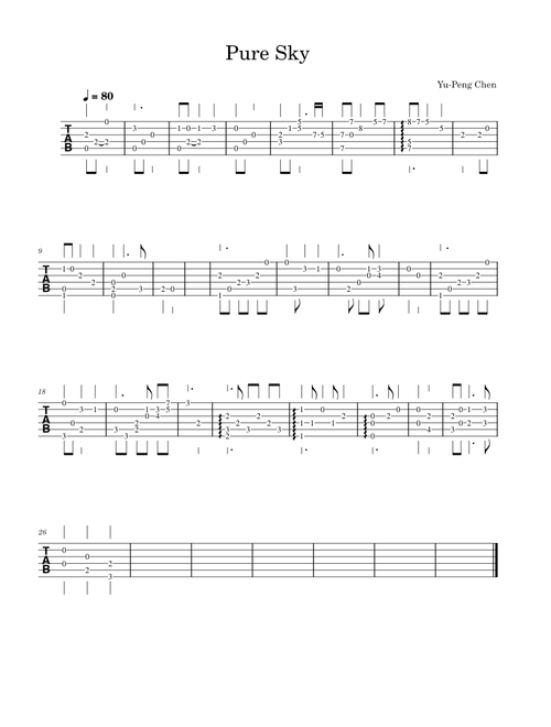 Yu-Peng Chen - Pure Sky (guitar)